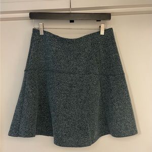 LOFT Teal Green Herringbone Knit Swing Skirt- Size Medium